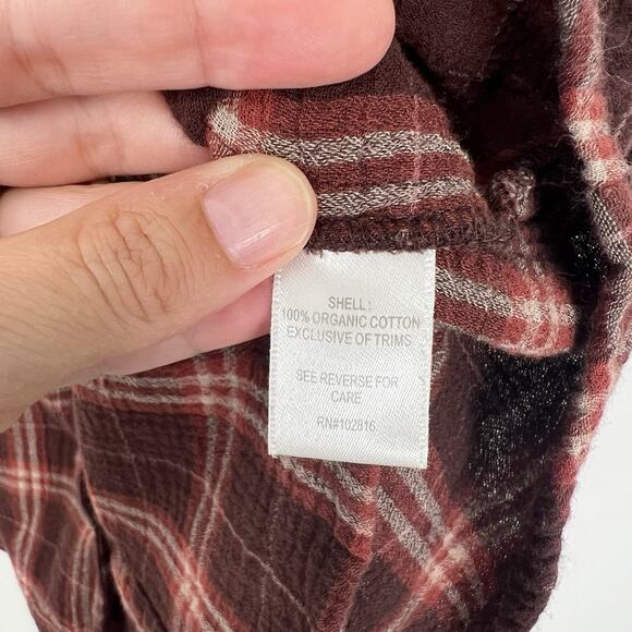 Garnet Hill Women's Size‎ 6 Organic Cotton Plaid Lightweight Gauze Shirt Dress - Picture 9 of 11